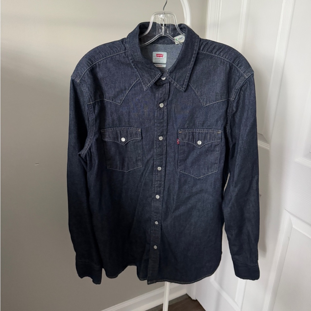 Levi's Dark Denim Classic Western Button-Up Shirt